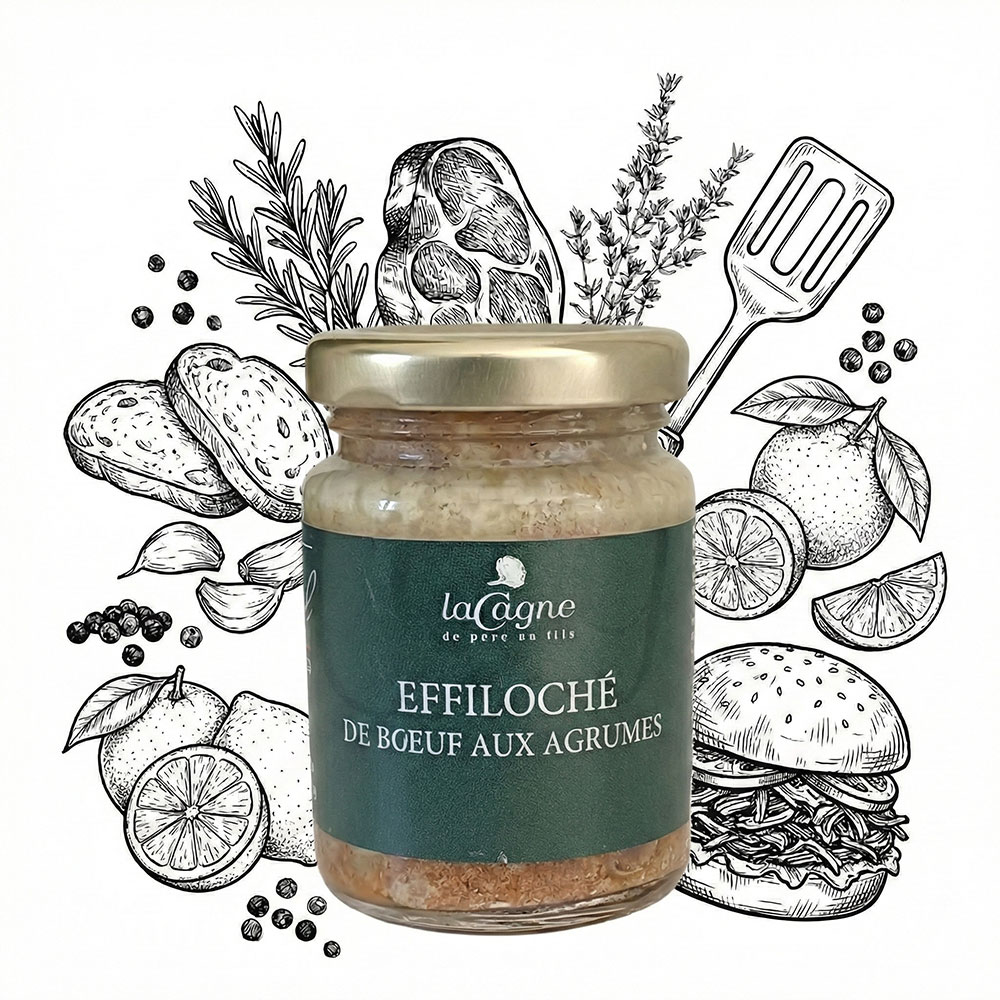 Effiloché de bœuf aux agrumes